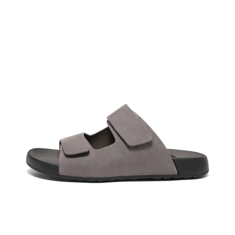 BELLE Slide Slippers Men's Gray Blue Earth Yellow-5