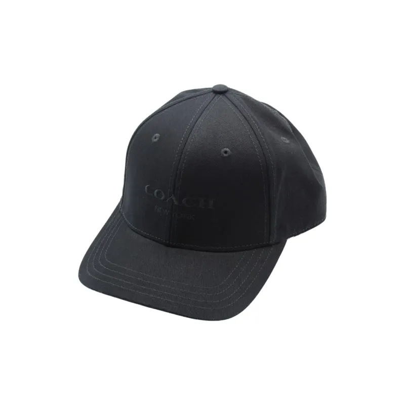COACH Cotton, Leather Baseball Caps Men's Black-0