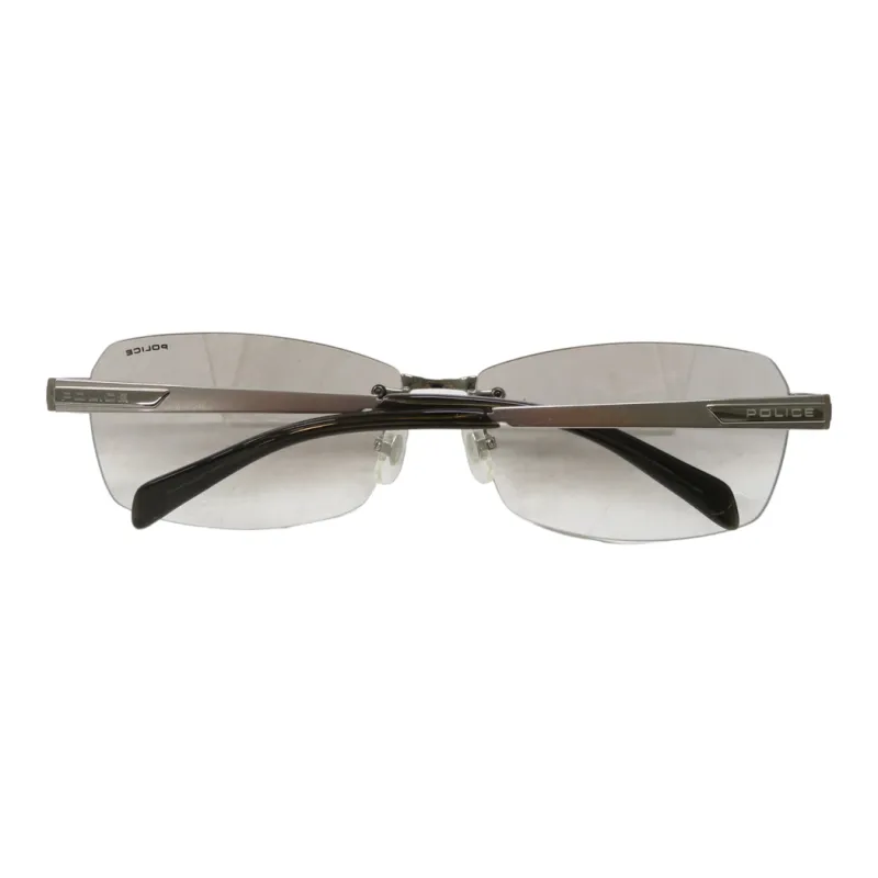 Police Irregular Shape Sunglasses Unisex Silver-1