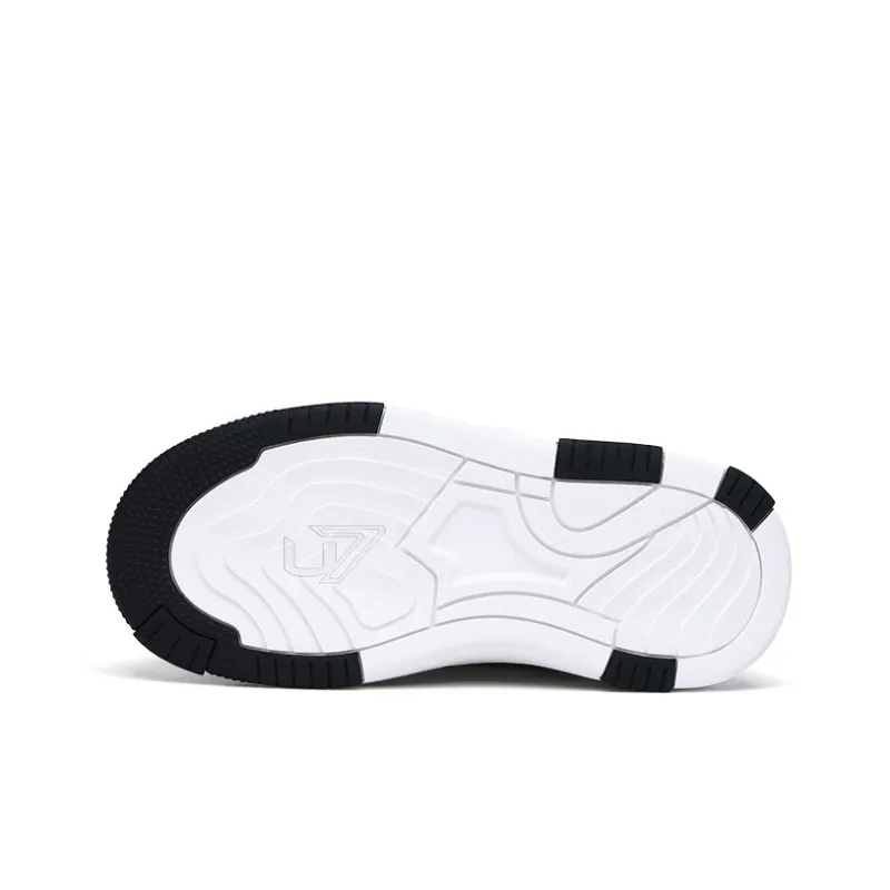 U7 Slip Resistant Cushioning Breathable Height Increasing Mid Top Skateboard Shoes Men's White-4