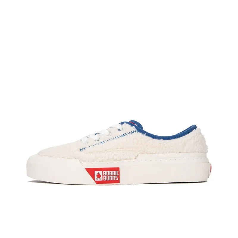 BOBBIE BURNS Anti-Slip Wear-Resistant Low-Top Skateboard Shoes Women's White-0