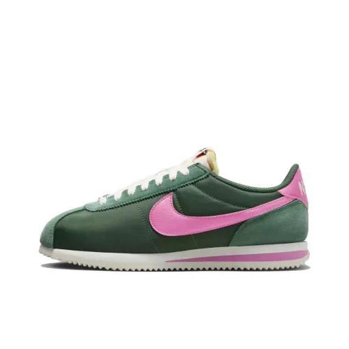 Nike Cortez Running Shoes Men Low-Top Green/Pink