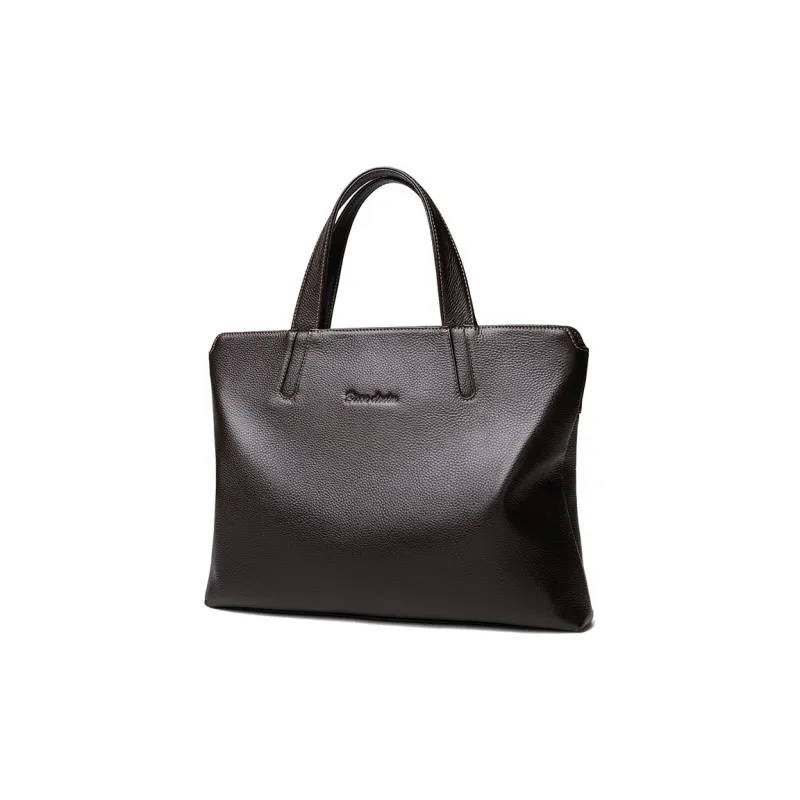 BISON DENIM Genuine Leather Top Grain Cow Leather Handbags Briefcases Regular Men's Black/Coffee-6