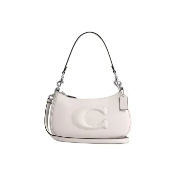 COACH Teri Smooth Leather Crossbody Bag Shoulder Bag Women's Silver & Chalk