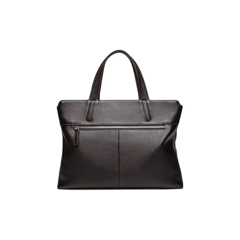 BISON DENIM Genuine Leather Top Grain Cow Leather Handbags Briefcases Regular Men's Black/Coffee-8