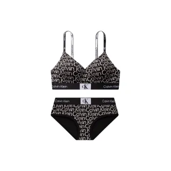 CALVIN KLEIN CK96 Series Underwear Set Women's Space Black Base White Letter