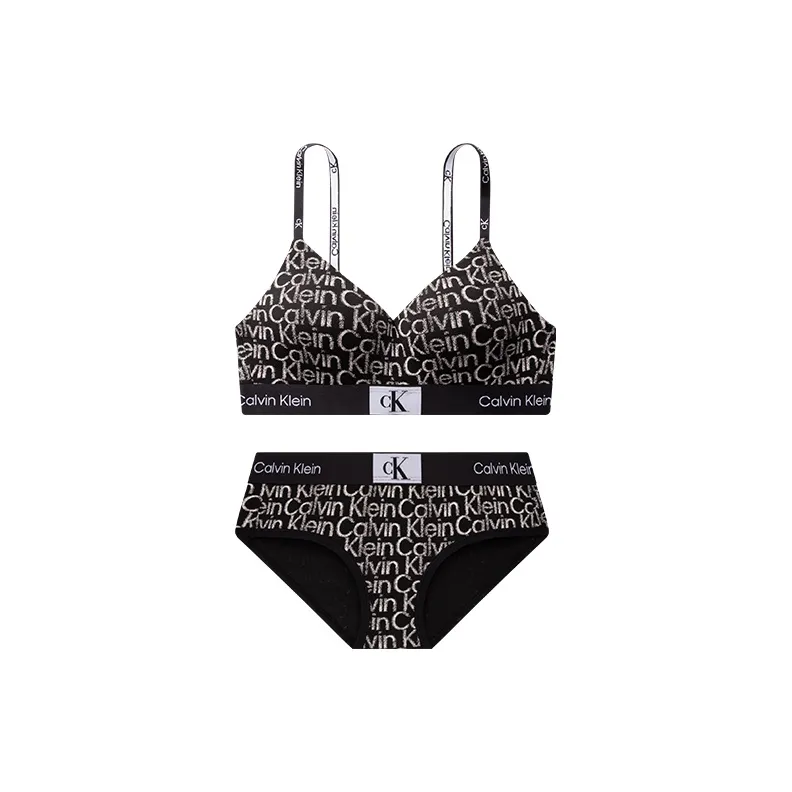 CALVIN KLEIN CK96 Series Underwear Set Women's Space Black Base White Letter-0