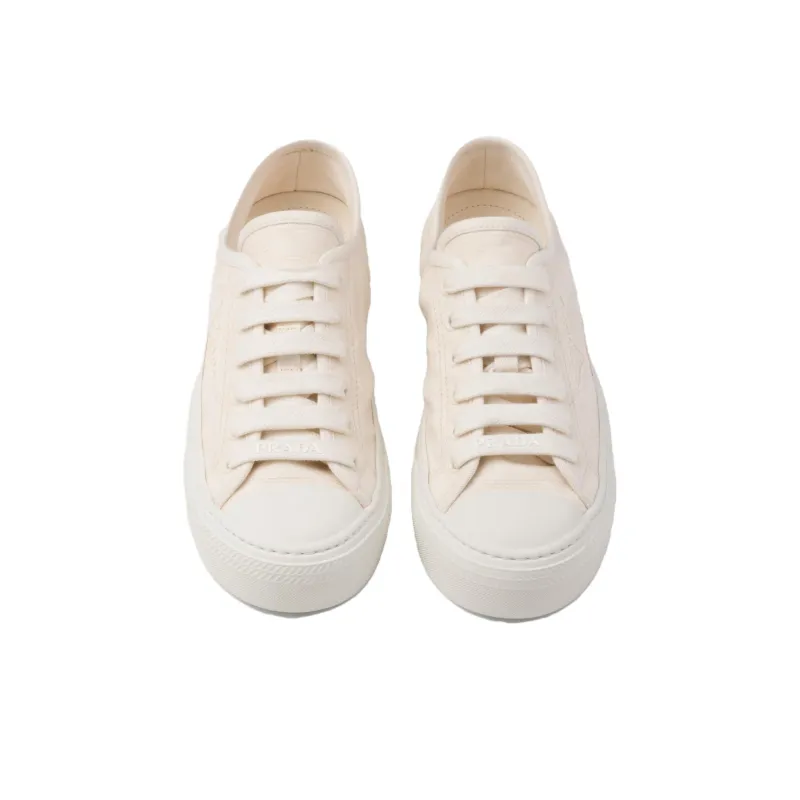 PRADA Triangle-logo Canvas Sneakers-4