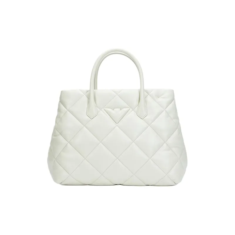 EMPORIO ARMANI PU With Synthetic Leather Tote Bag, Shopping Bag, Handbag Women's White-0