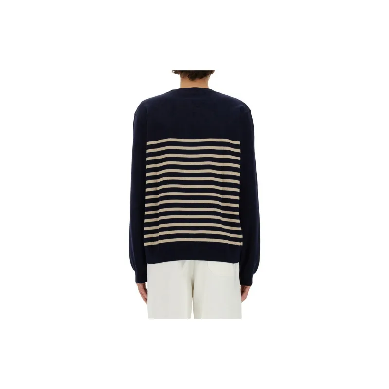 A.P.C Mattew Striped Crewneck Knitted Jumper-1