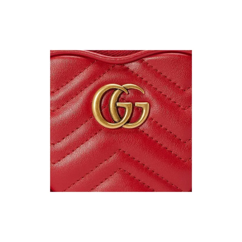GUCCI Leather Coin Purse Women's Red-4