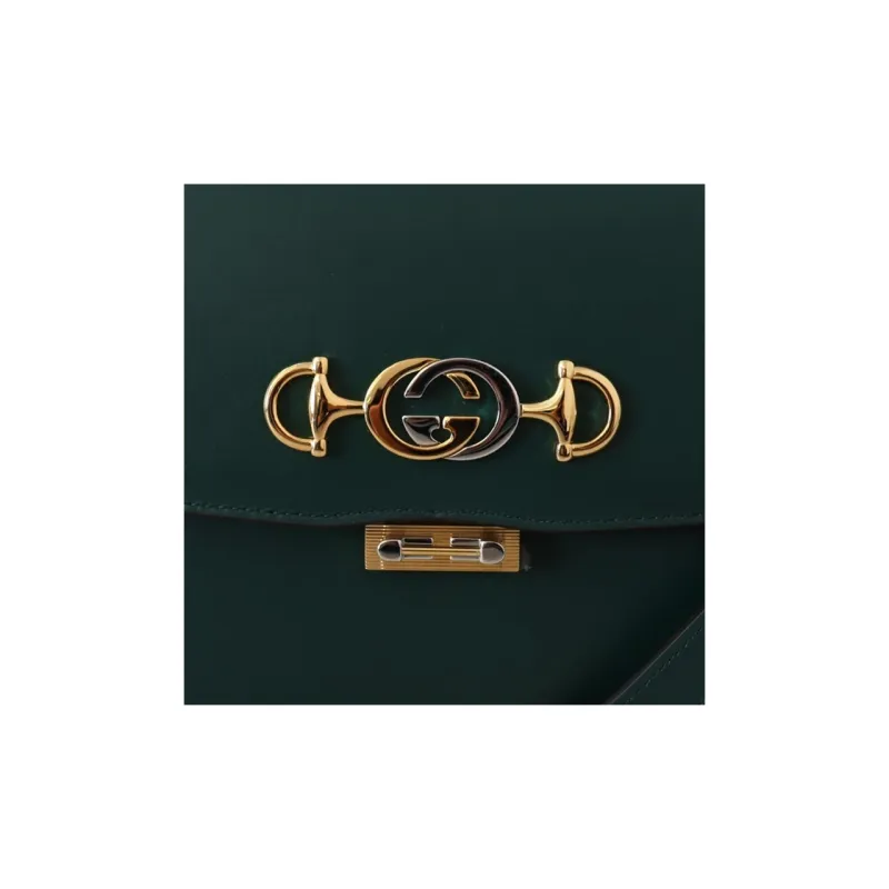 GUCCI Zumi Leather Crossbody Bag Shoulder Bag Women's Green-3