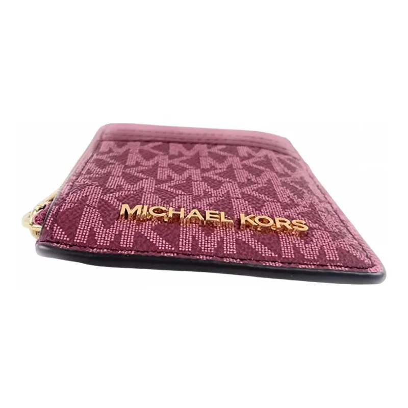 MICHAEL KORS Jet Set Canvas Wallets Card Holders Regular Women's Burgundy-2