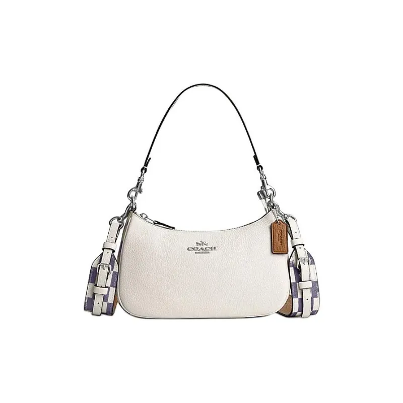 COACH Teri Cow Leather With Artificial Leather Portable Crossbody Bag, Shoulder Bag Women's Light Violet & Chalk White-0