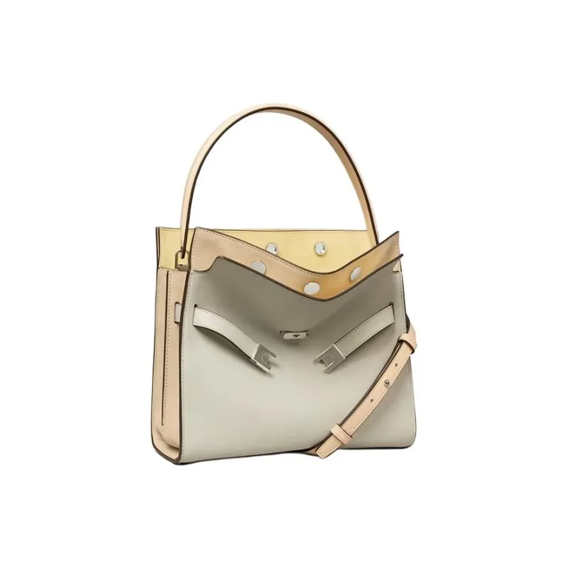 TORY BURCH Lee RadziwillBlake Calfskin Shoulder Bag, Crossbody Bag, Handbag Small Size Women's Feather Gray-1