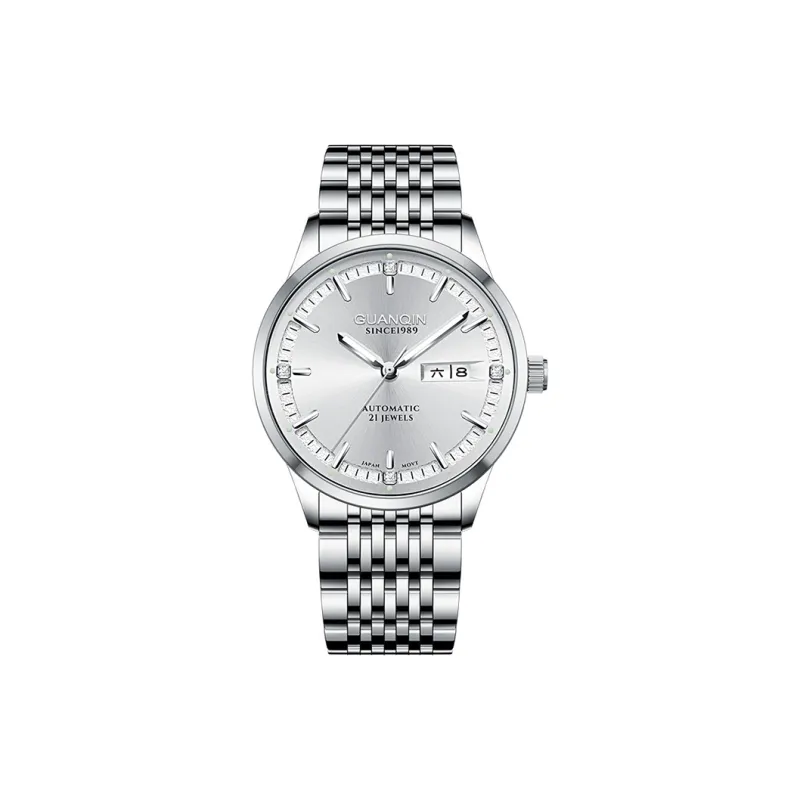 GUANQIN GUANQIN GJ16215-G Mechanical Movement Stainless Steel Watchband Watch Men's Watches Black Dial-0