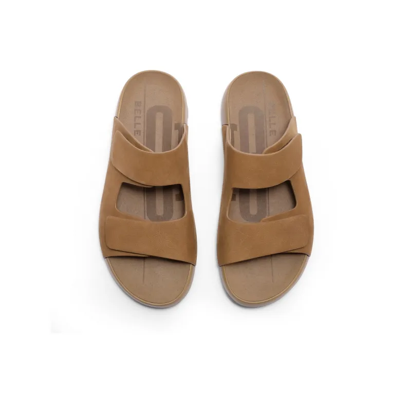 BELLE Slide Slippers Men's Gray Blue Earth Yellow-2