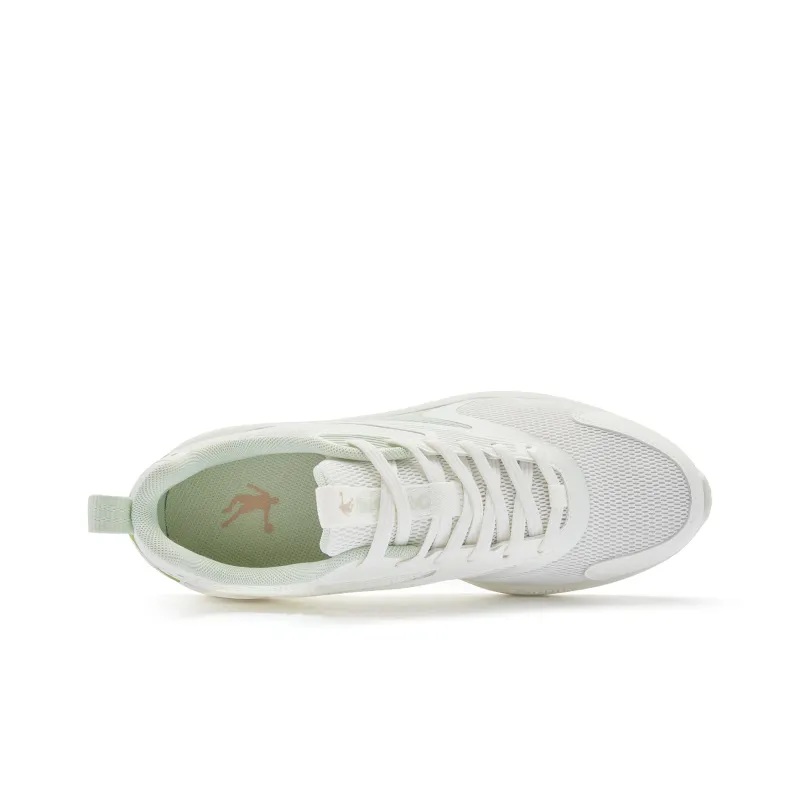 QIAODAN Balanced Lightweight Low Top Running Shoes Men's White Green-3