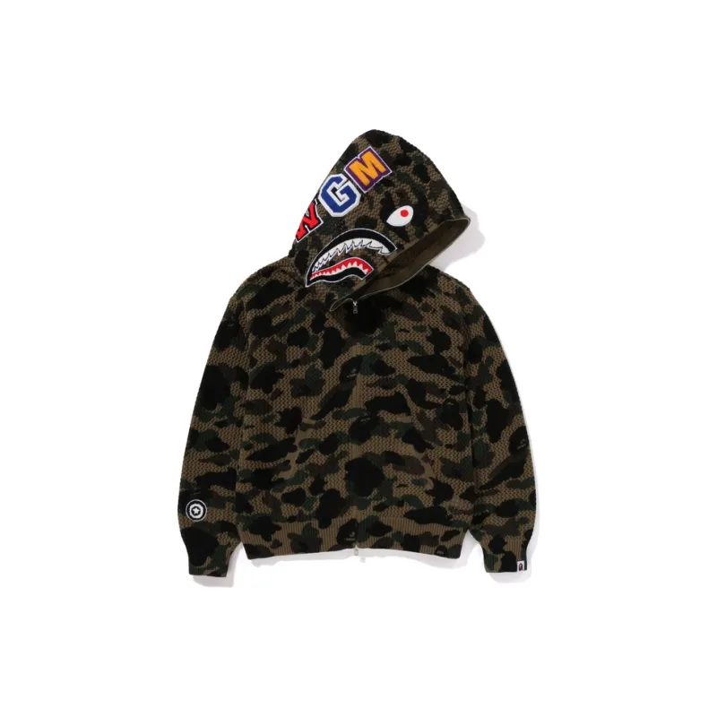 Bape 1st Camo Crochet Shark Full Zip Hoodie-1