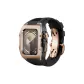 Rose Bezel Black Case, Vinyl Strap