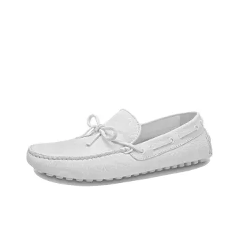 LOUIS VUITTON Arizona Moccasin Shoes 'White Logo Monogram'