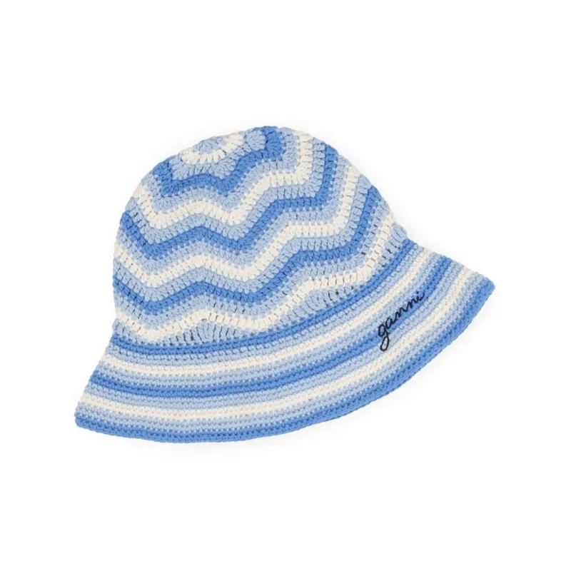 GANNI Organic cotton Crochet Bucket Hat-1