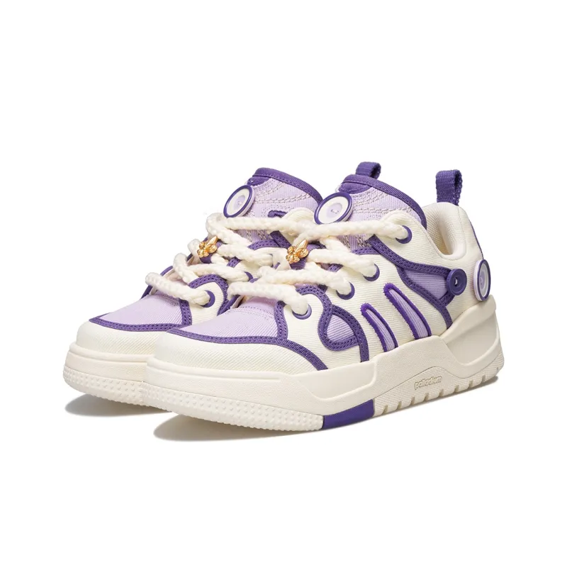 Palladium Fruit Button Shoes Height Increasing Wear Resistant Low Top Skateboard Shoes Unisex Purple-3