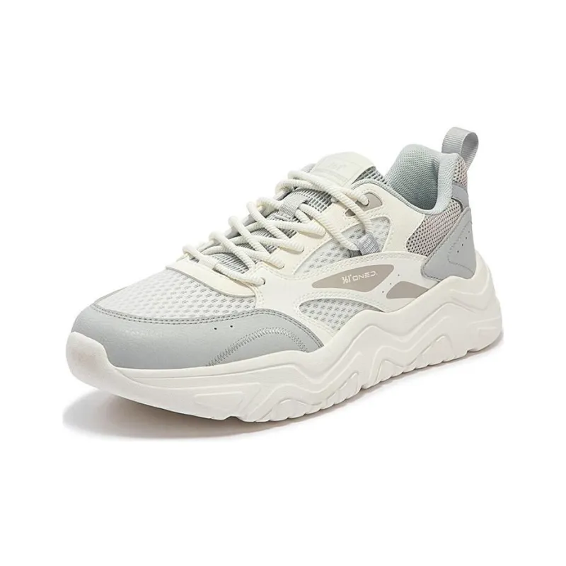 361° Cushioning Slip Resistant Low Top Casual Shoes Men's White Gray-1