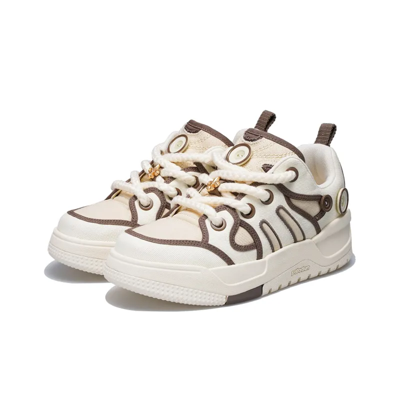 Palladium Fruit Button Shoes Balance Lightweight Breathable Low Top Skateboard Shoes Unisex Brown-2