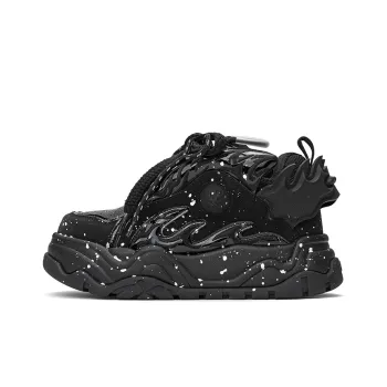 X·LUN Snowy Foot Collection Height Increasing Wear-Resistant Slip-Resistant Low-Top Skateboard Shoes Unisex Black