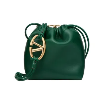 Valentino Nappa Leather Bucket Bag, Shoulder Bag, Crossbody Bag Mini Women's Green