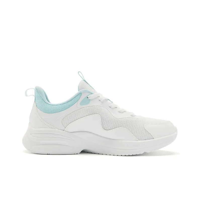 QIAODAN Support Lightweight Low Top Running Shoes Women's White Blue-1