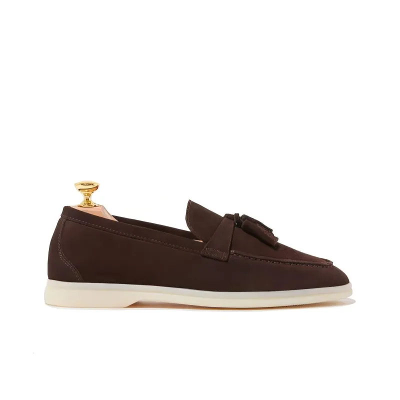 SCAROSSO Leandra Tassel detail Suede Loafers Women's-1
