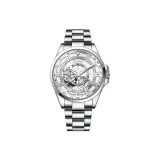 GJ16301 White Case White Dial Steel Band