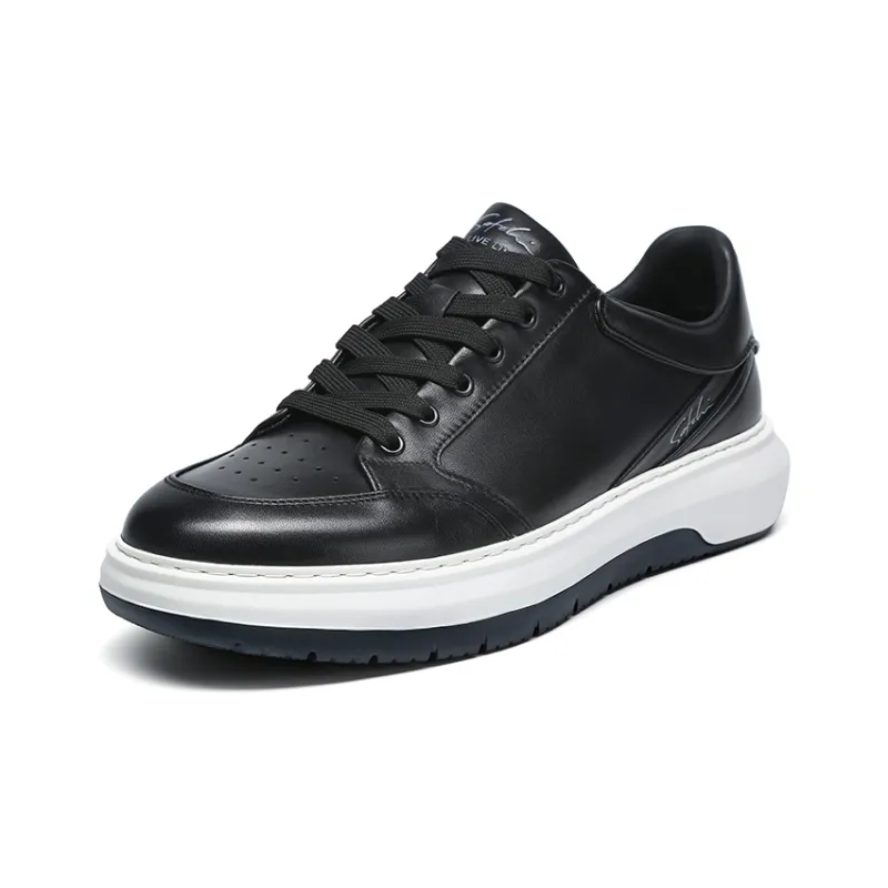 Satchi Cushioned Slip Resistant Abrasion Resistant Breathable Low Top Skateboard Shoes Men's Black 3CM-1
