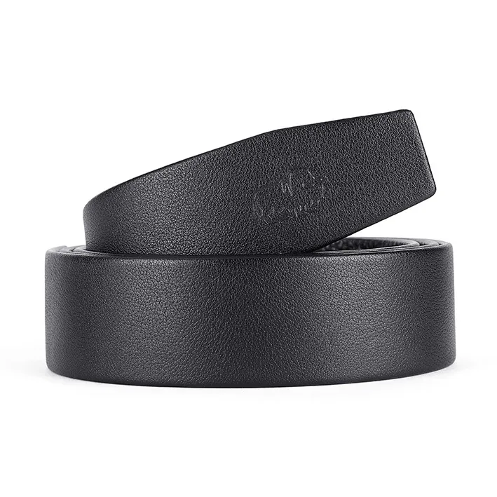 BISON DENIM Wear Resistant Durable Top Grain Cow Leather Belt Body Men's Black Width  3.5cm-1