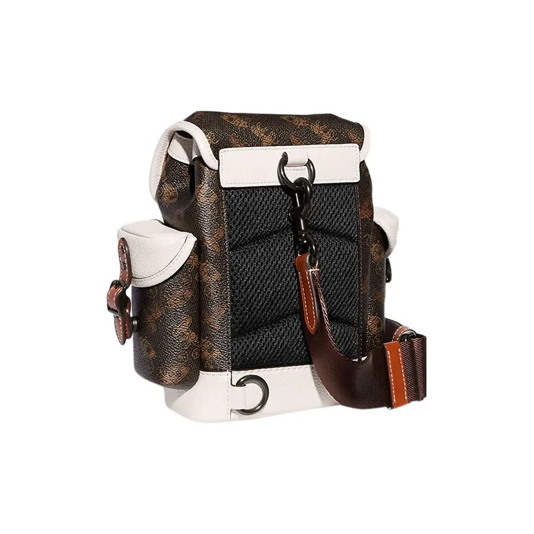 COACH Hitch Cow Leather With Artificial Leather Backpack, Shoulder Bag, Crossbody Bag Mini Women's White & Brown-2