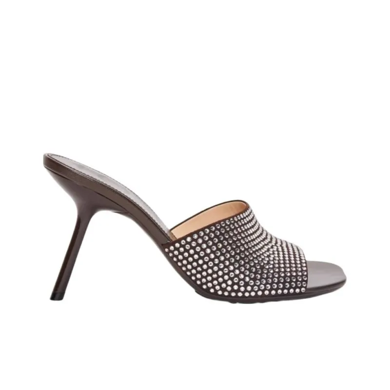 LOEWE Petal 90mm Rhinestone-embellished Leather Sandals-1