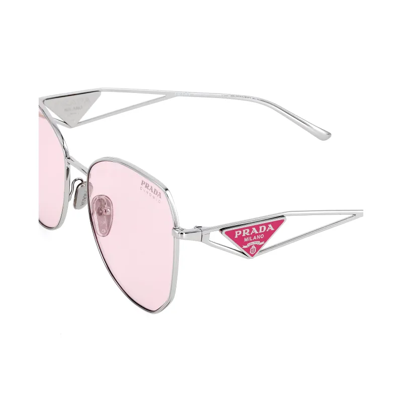 PRADA Triangle-logo Rounded Sunglasses-4