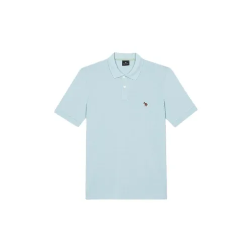 Paul Smith Zebra Logo Series Polo Shirts Men Light Blue