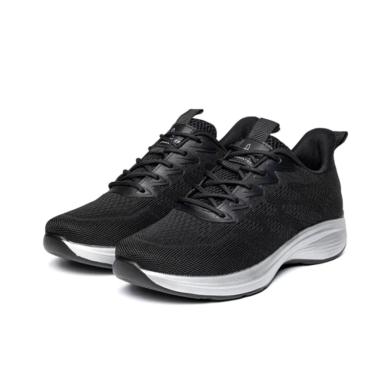 LAORENTOU Durable Lightweight And Breathable Low Top Casual Shoes 3.2cm Men's Black-2