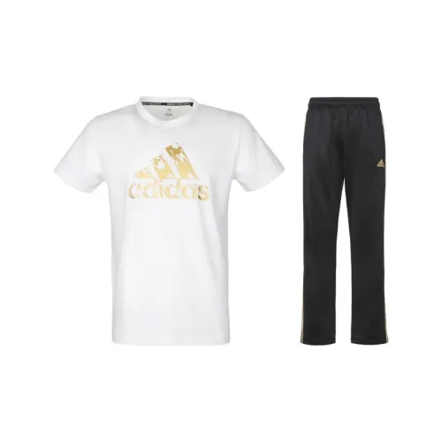 Adidas Casual Sportswear Men White Gold+Black/Gold