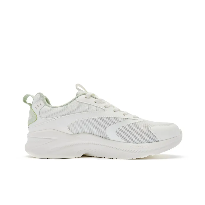 QIAODAN Balanced Lightweight Low Top Running Shoes Men's White Green-1