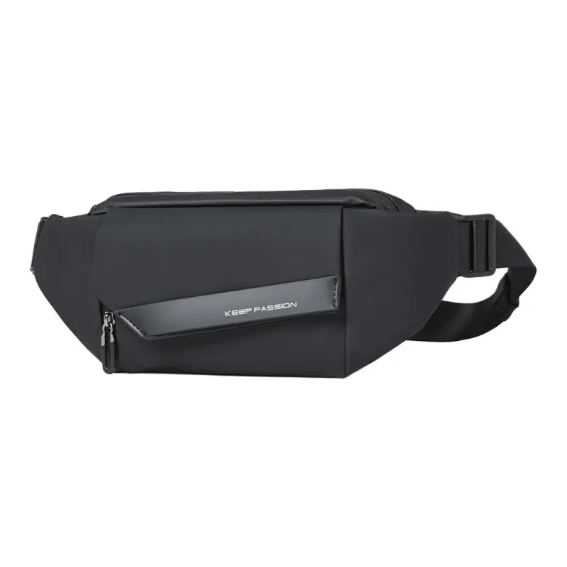 BOSTANTEN Fabric Sling Bag Shoulder Bag Crossbody Bag Small Size Men's Black-1