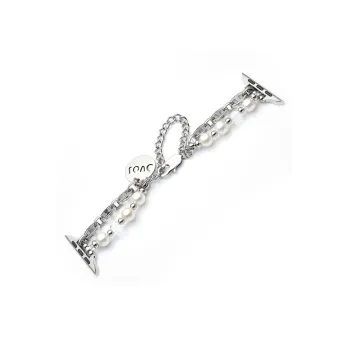 CHENSONG Watch Bands 18mm Unisex 22-12mm Pearl Metal Chain Love