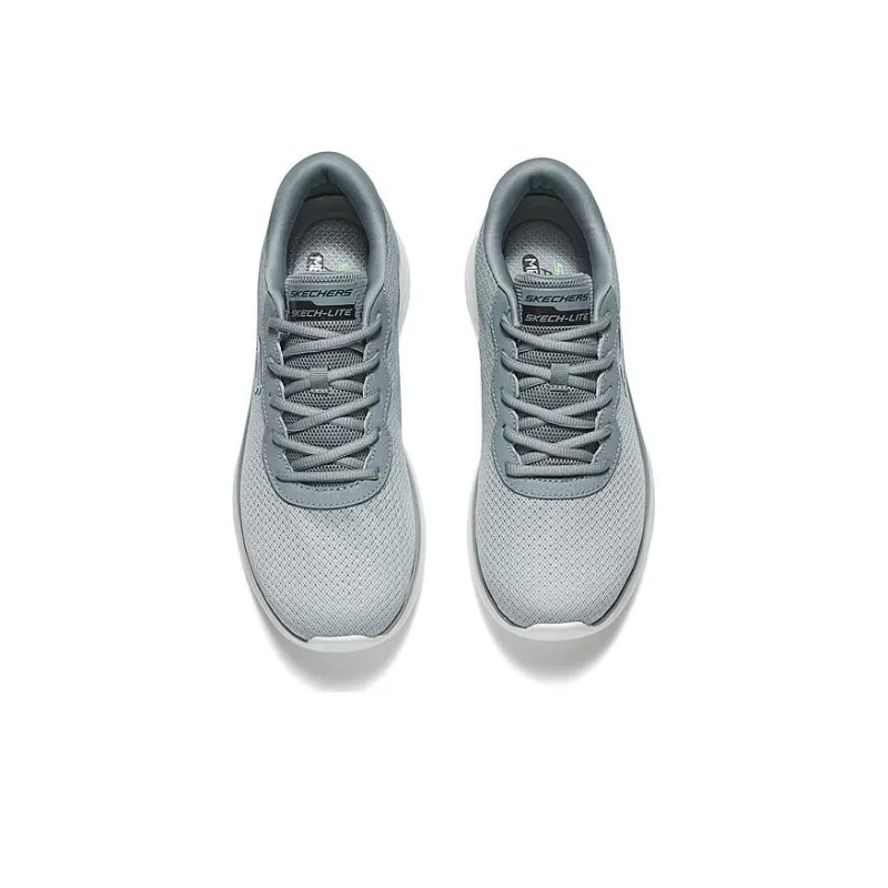 Skechers Cushioning Anti Slip Wear Resistant Breathability Low Top Running Shoes Men's Gray-2