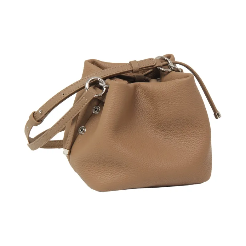 YOCAMU Top Grain Cow Leather Bucket Bag, Shoulder Bag, Crossbody Bag, Handbag Women's Multicolor-8