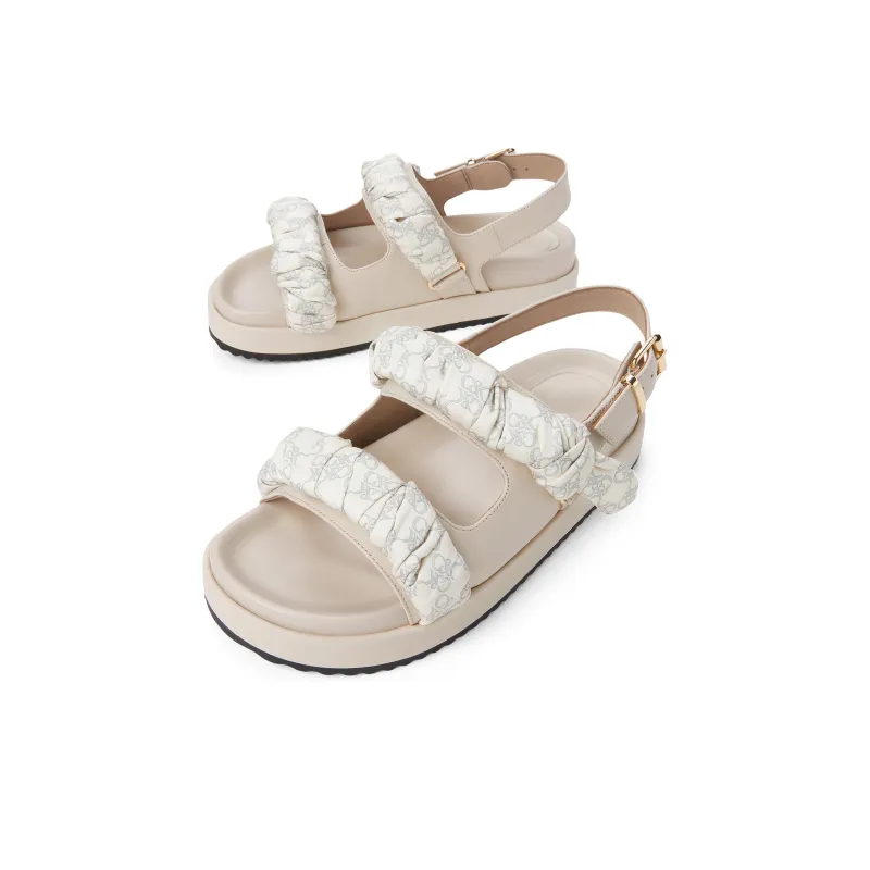 CHARLES&KEITH Small Ck One Strap Sandals 4cm Women's Chalk White/Black-2