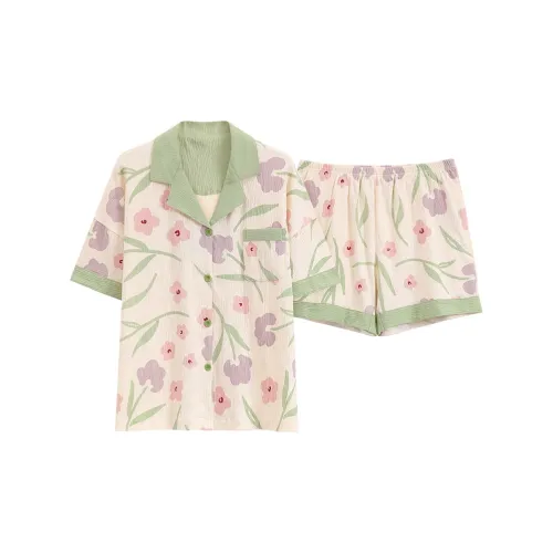 The Story Of The Flower Season Pajama Set Women's Apricot