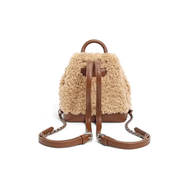 BELLE Fabric Backpack Small Size Women's Brown-1